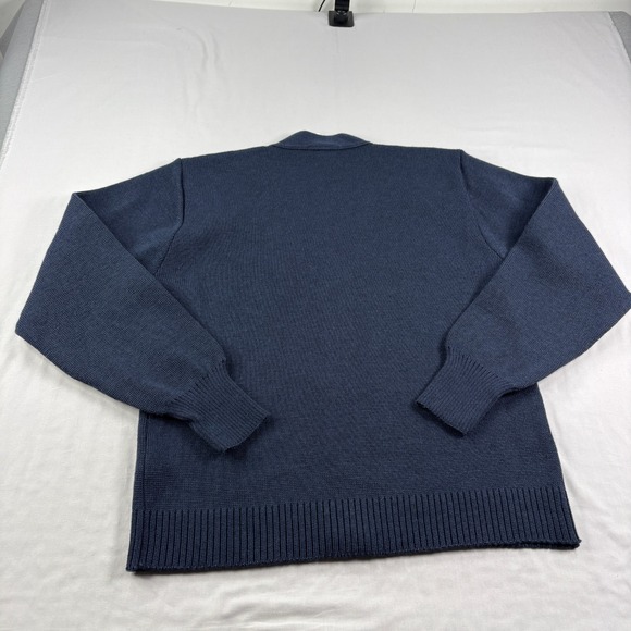 Mehlin Estey Military Equipment Sweater Mens 44R Blue Wool Blend Cardigan - Picture 9 of 11